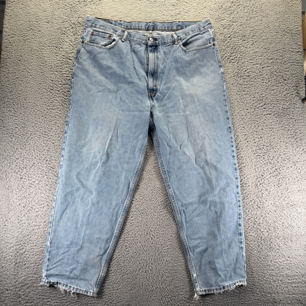 Levis 560 Jeans Mens 42x30 Blue Cotton Denim Tapered Leg Faded Workwear Travel